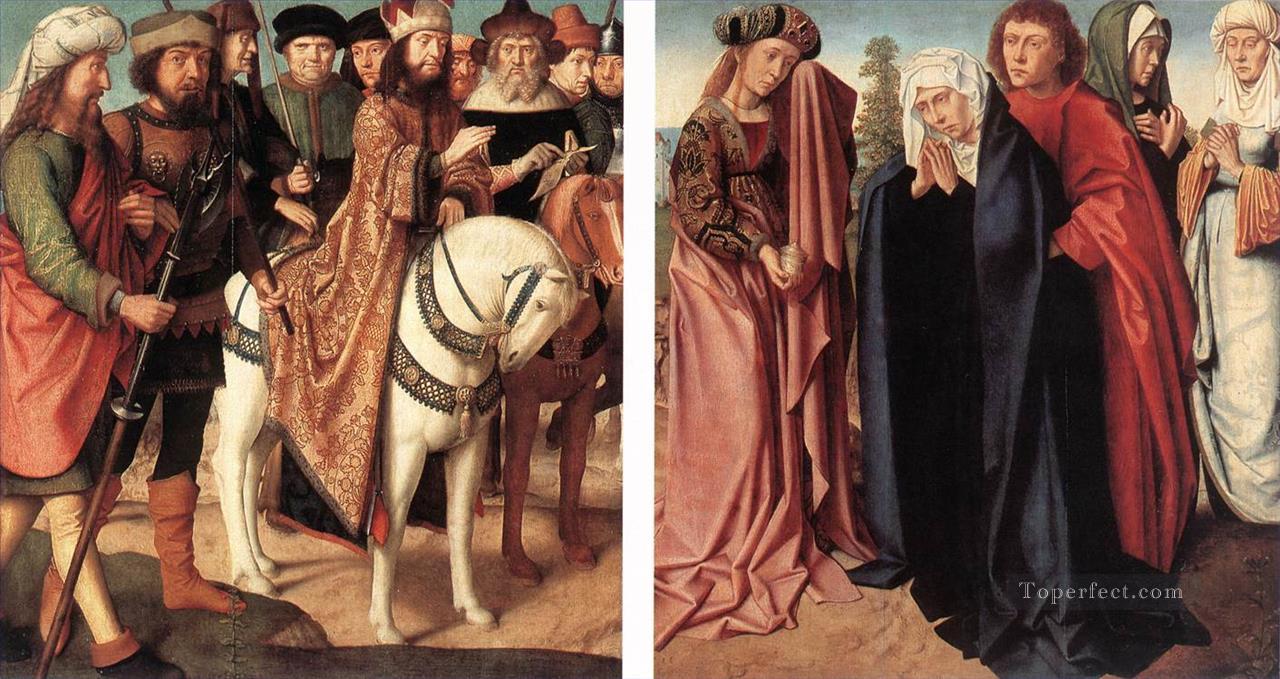 Pilates Dispute with the High Priest The Holy Women and St John at Golgotha Gerard David Oil Paintings